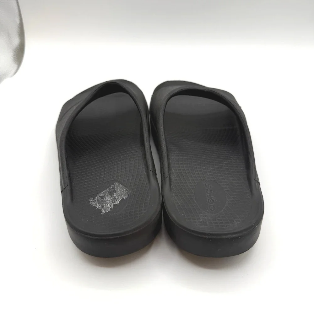 OOFOS Ooahh Slide Sandals Men 11 Black Recovery Arch Support Comfort Shoes